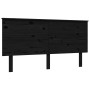 Bed frame with black solid wood headboard 160x200 cm by vidaXL, Beds and slatted bases - Ref: Foro24-3195235, Price: 164,99 €...