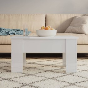 Glossy white plywood coffee table 79x49x41 cm by vidaXL, Coffee table - Ref: Foro24-809698, Price: 66,99 €, Discount: %