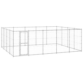 Galvanized steel outdoor kennel 24.2 m² by vidaXL, Dog kennels and fences - Ref: Foro24-3082319, Price: 565,99 €, Discount: %