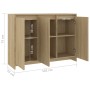 Aparador de madera contrachapada roble Sonoma 102x33x75 cm de vidaXL, Aparadores - Ref: Foro24-809776, Precio: 100,38 €, Desc...