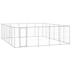 Perrera de exterior de acero galvanizado 36,3 m² de vidaXL, Casetas y cercados para perros - Ref: Foro24-3082329, Precio: 740...