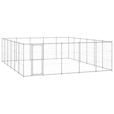 Perrera de exterior de acero galvanizado 36,3 m² de vidaXL, Casetas y cercados para perros - Ref: Foro24-3082329, Precio: 683...