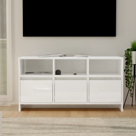 Mueble de TV madera contrachapada blanco brillo 102x37,5x52,5cm de vidaXL, Muebles TV - Ref: Foro24-809806, Precio: 80,99 €, ...