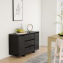 Sideboard with 3 drawers black plywood 120x41x75 cm by vidaXL, Sideboards - Ref: Foro24-809612, Price: 157,88 €, Discount: %