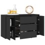 Sideboard with 3 drawers black plywood 120x41x75 cm by vidaXL, Sideboards - Ref: Foro24-809612, Price: 157,88 €, Discount: %