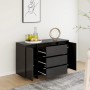 Sideboard with 3 drawers black plywood 120x41x75 cm by vidaXL, Sideboards - Ref: Foro24-809612, Price: 157,88 €, Discount: %