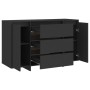 Sideboard with 3 drawers black plywood 120x41x75 cm by vidaXL, Sideboards - Ref: Foro24-809612, Price: 157,88 €, Discount: %