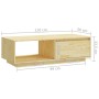 Mesa de centro de madera maciza de pino 110x50x33,5 cm de vidaXL, Mesas de centro - Ref: Foro24-809882, Precio: 54,78 €, Desc...