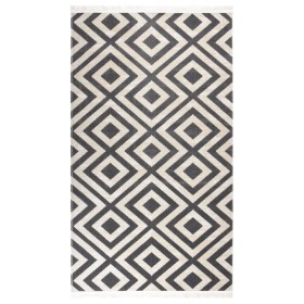 Alfombra de exterior tejido plano negro y beige claro 115x170cm de vidaXL, Protectores para exterior - Ref: Foro24-317072, Pr...