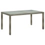 Mesa de jardín vidrio templado ratán sintético gris 150x90x75cm de vidaXL, Mesas de jardín - Ref: Foro24-316707, Precio: 141,...