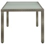 Mesa de jardín vidrio templado ratán sintético gris 150x90x75cm de vidaXL, Mesas de jardín - Ref: Foro24-316707, Precio: 141,...