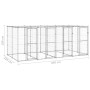 Outdoor steel dog kennel with a roof, 9.68 m² by vidaXL, Dog kennels and fences - Ref: Foro24-3082273, Price: 643,27 €, Disco...