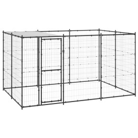 Outdoor steel kennel with roof 7.26 m² by vidaXL, Dog kennels and fences - Ref: Foro24-3082293, Price: 337,83 €, Discount: %