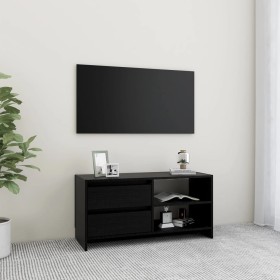 Mueble de TV de madera maciza de pino negro 80x31x39 cm de vidaXL, Muebles TV - Ref: Foro24-809898, Precio: 65,18 €, Descuent...