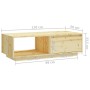 Couchtisch aus massivem Tannenholz 110x50x33,5 cm von vidaXL, Couchtisch - Ref: Foro24-809881, Preis: 52,99 €, Rabatt: %