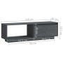 Gray pine solid wood TV cabinet 110x30x33.5 cm by vidaXL, TV Furniture - Ref: Foro24-809890, Price: 55,68 €, Discount: %