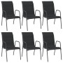 Garden chairs 6 units steel and black textilene by vidaXL, Garden chairs - Ref: Foro24-316822, Price: 326,47 €, Discount: %