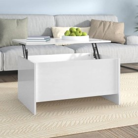 Glossy white plywood coffee table 80x55.5x41.5 cm by vidaXL, Coffee table - Ref: Foro24-809680, Price: 69,60 €, Discount: %