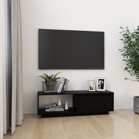 Solid black pine wood TV cabinet 110x30x33.5 cm by vidaXL, TV Furniture - Ref: Foro24-809892, Price: 68,99 €, Discount: %