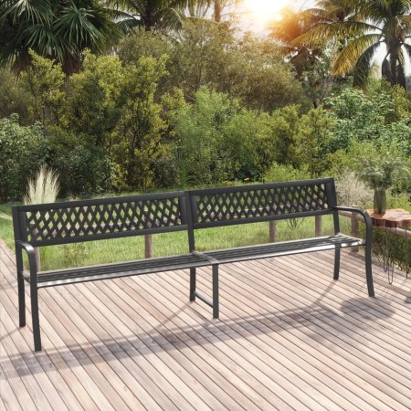 Banco de jardín doble 246 cm acero negro de vidaXL, Bancos de jardín - Ref: Foro24-317131, Precio: 187,07 €, Descuento: %