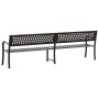 Double garden bench 246 cm black steel by vidaXL, garden benches - Ref: Foro24-317131, Price: 187,07 €, Discount: %