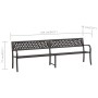 Double garden bench 246 cm black steel by vidaXL, garden benches - Ref: Foro24-317131, Price: 187,07 €, Discount: %