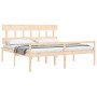 Cama para personas mayores con cabecero madera maciza 200x200cm de vidaXL, Camas y somieres - Ref: Foro24-3195436, Precio: 16...