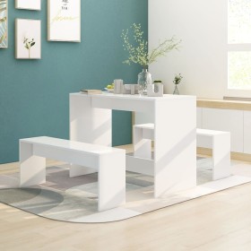 White plywood 3-piece dining set by vidaXL, Furniture sets for kitchens and dining rooms - Ref: Foro24-809476, Price: 91,27 €...