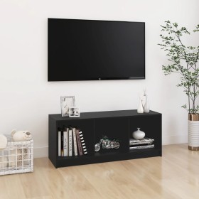 Mueble de TV madera maciza de pino negro 104x33x41 cm de vidaXL, Muebles TV - Ref: Foro24-809964, Precio: 42,99 €, Descuento: %