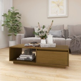 Solid honey brown pine wood coffee table 110x50x33.5 cm by vidaXL, Coffee table - Ref: Foro24-809885, Price: 56,81 €, Discoun...