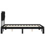 Double bed frame with black solid wood headboard by vidaXL, Beds and slatted bases - Ref: Foro24-3193700, Price: 146,99 €, Di...