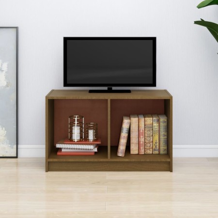 Mueble de TV de madera maciza de pino marrón miel 70x33x42 cm de vidaXL, Muebles TV - Ref: Foro24-809945, Precio: 35,22 €, De...