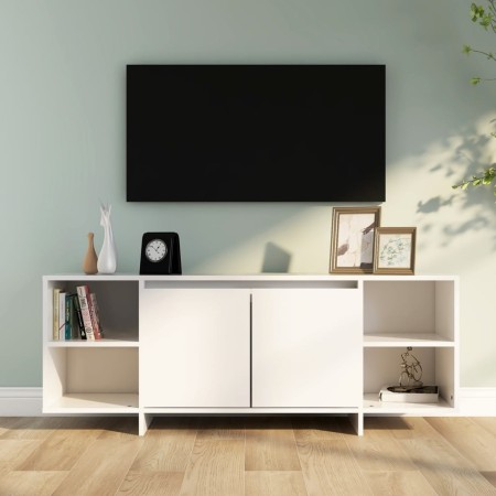 White plywood TV cabinet 130x35x50 cm by vidaXL, TV Furniture - Ref: Foro24-809584, Price: 83,99 €, Discount: %