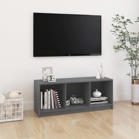 Mueble de TV madera maciza de pino gris 104x33x41 cm de vidaXL, Muebles TV - Ref: Foro24-809962, Precio: 58,99 €, Descuento: %