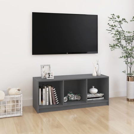 TV cabinet solid gray pine wood 104x33x41 cm by vidaXL, TV Furniture - Ref: Foro24-809962, Price: 58,99 €, Discount: %