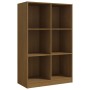 Estantería de madera maciza de pino marrón 70x33x110 cm de vidaXL, Librerías y estanterías - Ref: Foro24-809957, Precio: 66,2...