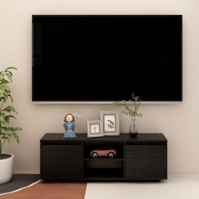 Solid black pine wood TV cabinet 110x30x40 cm by vidaXL, TV Furniture - Ref: Foro24-809904, Price: 74,56 €, Discount: %