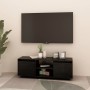 Mueble de TV madera maciza de pino negro 110x30x40 cm de vidaXL, Muebles TV - Ref: Foro24-809904, Precio: 73,99 €, Descuento: %