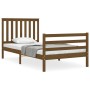 Honey brown solid wood bed frame and headboard 100x200 cm by vidaXL, Beds and slatted bases - Ref: Foro24-3194239, Price: 123...