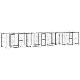 Outdoor steel kennel with roof 24.2 m² by vidaXL, Dog kennels and fences - Ref: Foro24-3082257, Price: 1,00 €, Discount: %