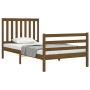 Honey brown solid wood bed frame and headboard 100x200 cm by vidaXL, Beds and slatted bases - Ref: Foro24-3194239, Price: 123...