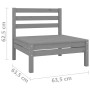 Garden sofa, 2-seater, solid pine wood, gray. by vidaXL, Outdoor sofas - Ref: Foro24-3082374, Price: 104,30 €, Discount: %