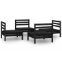 Garden furniture set 4 pieces solid black pine wood by vidaXL, Garden sets - Ref: Foro24-3082406, Price: 205,93 €, Discount: %