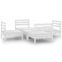 Gartenmöbel-Set 5-teilig aus massivem weißem Kiefernholz von vidaXL, Gartensets - Ref: Foro24-3082408, Preis: 204,99 €, Rabat...