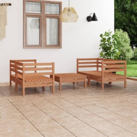 Gartenmöbel-Set 5-teilig aus massivem honigbraunem Kiefernholz von vidaXL, Gartensets - Ref: Foro24-3082400, Preis: 276,99 €,...