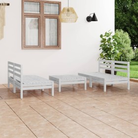 Gartenmöbel-Set 5-teilig aus massivem weißem Kiefernholz von vidaXL, Gartensets - Ref: Foro24-3082383, Preis: 204,99 €, Rabat...