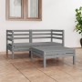 Garden furniture set 3 pieces solid gray pine wood by vidaXL, Garden sets - Ref: Foro24-3082394, Price: 164,77 €, Discount: %