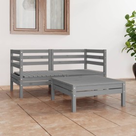 Garden furniture set 3 pieces solid gray pine wood by vidaXL, Garden sets - Ref: Foro24-3082394, Price: 166,99 €, Discount: %