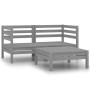 Garden furniture set 3 pieces solid gray pine wood by vidaXL, Garden sets - Ref: Foro24-3082394, Price: 164,77 €, Discount: %