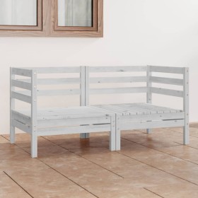 Garden sofa, 2-seater, solid white pine wood by vidaXL, Outdoor sofas - Ref: Foro24-3082388, Price: 119,99 €, Discount: %